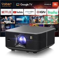 "Google TV & Sound by JBL": 1600ASIN Yaber K3 išmanusis projektorius su "WiFi 6" ir "Bluetooth", mobiliojo telefono projektorius namų kinui ir lauke, automobilio vaizdo nustatymas, "Netflix" ir daugiau nei 7000 programų