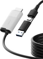 "Hagibis Capture Card" USB 3.0 su 100 W PD, HDMI į USB A/C vaizdo įrašymo kabelis, 1080P@60fps YUY2/MJPEG MS2130, "Meta Quest 3", "Switch", PS5, VR, transliacijos ir tiesioginio perdavimo žaidimų įrašymo įrenginys