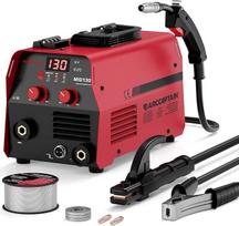 ARCCAPTAIN 130A MIG MAG suvirinimo aparatas, 3-in-1 suvirinimo aparatas 230 V, MIG/FLUX/Lift TIG/MMA su sinergijos valdymu, nešiojamas IGBT inverterio suvirinimo aparatas be dujų su 0,45 kg suvirinimo viela