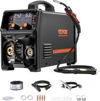 VEVOR PRO MIG suvirinimo aparatas 200 Amp Pluse MIG suvirinimo aparatas "5-in-1" sinerginis suvirinimo aparatas MIG PLUS, MIG be dujų, MIG su dujomis, MMA ir TIG su IGBT inverterio technologija ir LCD ekranu