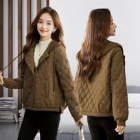 Women's short cotton-padded clothes, new fashion padded jackets, casual loose large-size cotton-padded clothes, and cotton-padded jackets are trendy. L-85-52.5 kg kava