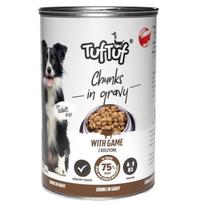 TUF TUF Mėsos gabaliukai su žvėriena - šlapias šunų ėdalas - 1250 g