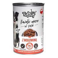 TUF TUF Mėsos gabaliukai su jautiena - šlapias šunų ėdalas - 1250 g