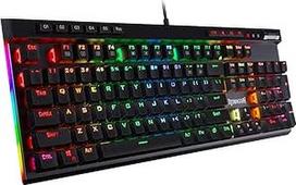 "Redragon K580 VATA RGB LED Blue Switch" mechaninė žaidimų klaviatūra, JAV išdėstymas su apšvietimu, 104 klavišai, "Anti-Ghosting" su makro klavišais ir specialiais medijos valdikliais