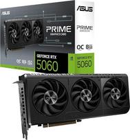 ASUS "Prime GeForce RTX 5060" 8GB GDDR7 OC Edition žaidimų vaizdo plokštė (Nvidia GeForce RTX5060 DLSS 4, 2,5 lizdo konstrukcija, PCIe 5.0, 3x DisplayPort 2.1b, 1x HDMI 2.1b, PRIME-RTX5060-O8G)