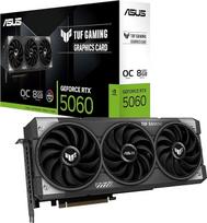 ASUS TUF Gaming "GeForce RTX 5060 OC Edition" 8GB GDDR7 žaidimų vaizdo plokštė (Nvidia GeForce RTX5060 DLSS 4, 3125 lizdų konstrukcija, PCIe 5.0, 3x DisplayPort 2.1b, 1x HDMI 2.1b, TUF-RTX5060-O8G-GAMING)