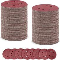 Goysen 210 vnt. 5" (125 mm) šlifavimo diskų 5" su 8 skylutėmis ir kabliukais šlifavimo diskai, skirti atsitiktinių orbitinių šlifuoklių 30x40 60 80 80 120 180 20x240 320 400 (mišrus grūdėtumas)