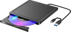 Išorinis DVD įrenginys su šukuoto metalo paviršiumi USB 3.0 - CD/DVD±RW įrašymo įrenginys, itin plonas, skirtas DVD skaitytuvui/įrašymo įrenginiui, suderinamas su nešiojamaisiais kompiuteriais, staliniais kompiuteriais, "Mac" kompiuteriais, "Windows 11/10
