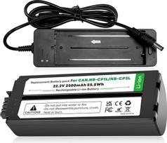 OHZHAO 2500 mAh NB-CP2L akumuliatorius + įkroviklio adapteris, skirtas "Canon NB-CP1L" CP2L "Canon" nuotraukų spausdintuvui SELPHY CP800, CP900, CP910, CP1200, CP100, CP1300, 2025 atnaujintas didelės talpos nuotraukų spausdintuvo akumuliatorius