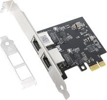 QSFPTEK 2.5G-T Realtek RTL8125B tinklo kortelė (2 RJ45 prievadai), 2,5 gigabito dviejų RJ45 prievadų PCI-E Ethernet tinklo kortelė su Realtek RTL8125B, skirta Windows 11/10/8/7, Windows Server, Linux