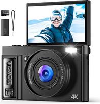 Skaitmeninis fotoaparatas 4K 64MP fotoaparatas Fotoaparatas: Skaitmeninis fotoaparatas Vlog - Senovinis fotoaparatas vaikams - Skaitmeninis fotoaparatas - Dovanos paaugliams berniukams mergaitėms 10-18 metų - 180° atlenkiamas ekranas