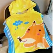 Children's Microfiber Hooded Bath Towel Cloak - Quick-Dry & Absorbent Hooded Wearable Cape All-Season