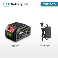Yofidra 21V 15000mAh įkraunama ličio jonų baterija, skirta Makita akumuliatoriniam gręžtuvui / bešepetiniam veržliarakčiui / atsuktuvui / diskiniam pjūklui, EU kištukas 1 Battery- EU Plug
