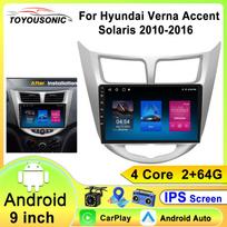 Android 12 Carplay Automobilinis radijas Hyundai Solaris Verna Accent 1 2010 - 2016 Multimedijos grotuvas 2 Din GPS DVD Pagrindinis blokas 4 core 1GB+32GB carplay