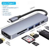 Type C dokas USB C šakotuvas į 4K 30Hz HDMI suderinamą USB 3.0 skirstytuvo adapterį PD 100W įkrovimas Macbook Pro nešiojamam kompiuteriui PC priedai