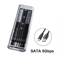 M.2 NVME SATA SSD korpusas C tipo USB 10Gbps 5Gbps PCI-E M2 SSD skaidraus išorinio korpuso kietojo disko dėžutė, skirta M2 2230/2242/2260/2280 SSD SATA 5Gbps