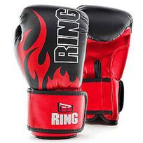 Bokso pirštinės Ring Fire (RR-15) 6 oz, juodos/raudonos