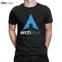 Arch Linux marškinėliai vyrams Vintažiniai medvilniniai marškinėliai apvalia apykakle trumpomis rankovėmis Naujas atvykimas Drabužiai S