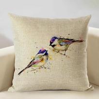 Vandeninės spalvos Gyvūnas Paukštis Namai Sofos Pagalvės Užvalkalas Kingfisher Spausdintas Dekoras Mesti Pagalvę 45x45cm Pagalvės Užvalkalas 45x45cm18x18Inch