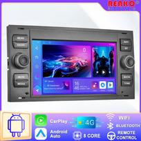 REAKOSOUND Android Player Automobilinis leistuvas, skirtas Ford Car Radio Android Auto Radio Automobilinis Stereofoninis Automobilinis Radijas Automobilis MP5 GPS Veidrodis Link Galinis Vaizdas BT FM 8581-7''-6+128 juoda