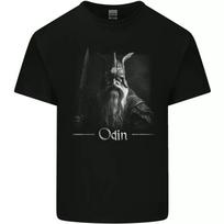 Odin With Valknut Symbol Viking Norse Warrior Mens Cotton T-Shirt Tee Top 4XL