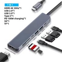 Type C dokas USB C šakotuvas į 4K 30Hz HDMI suderinamą USB 3.0 skirstytuvo adapterį PD 100W įkrovimas Macbook Pro nešiojamam kompiuteriui PC priedai