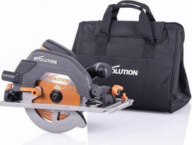 "Evolution" diskinis pjūklas R185CCSX+ Diskinis pjūklas R185CCSX+ 1600 W, įskaitant 185 mm skersmens HM pjūklo geležtę, skirtas įvairioms medžiagoms pjauti - medienai, aliuminiui, plienui, plastikui | suderinama su bėgiais | plius pakuotė su dėklu