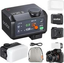 "Godox iT30Pro-N iT30Pro N" mini fotoaparato blykstė su baltu difuzoriumi Speedlite fotoaparato blykstė 560 blyksnių, esant visiškam belaidžio pagrindinio ir imtuvo galingumui 2.4G TTL jutiklinis ekranas, skirtas "Nikon" fotoaparatui DSLR (juoda)