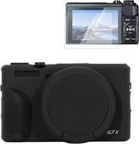 "Rieibi" silikoninis dėklas "Canon G7X Mark III" dėklas, "G7X Mark III" priedai su 2 dalių ekrano apsauga, nuimama objektyvo apsauga "Canon G7X Mark III" skaitmeniniam fotoaparatui