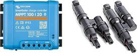 "Victron Energy SmartSolar MPPT įkrovos valdiklis 100/20-48 12V 24V 48V 20A Saulės energijos įkrovos valdiklis "Bluetooth", integruotas SCC110020160R ir "Offgridtec® Y-Connector" - jungiamieji lizdai (rinkinys)