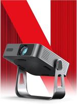 Išmanusis projektorius "Netflix" oficialus mini projektorius 4K su automatiniu fokusavimu ir geometrijos korekcija, VOPLLS 700ANSI 1080P Full HD WiFi6 "Bluetooth" projektorius Mažas namų kino teatras / lauko 360° pasukamas projektorius
