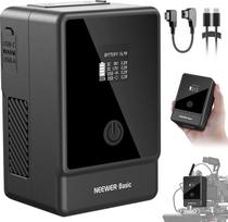 NEEWER Basics V laikiklio akumuliatorius PS099E, 6800mAh/99Wh mini V užraktas su OLED ekranu, D čiaupas / C tipo kabelis, PD65W USB C greitasis įkrovimas, D čiaupas / PB / USB A / DC išvestis vaizdo kamerai, monitoriui, vaizdo kamerai, filmui