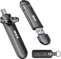 SSK 2 TB SSD išorinis diskas iki 1000MB/s, C + A tipo USB išoriniai kietieji diskai USB 3.2 Gen 2 SSD kietasis diskas iPhone 15/PS4/Android Phone/Tablet/Windows/Mac