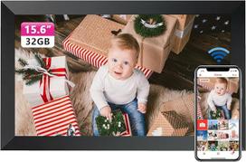 YUUTY WLAN skaitmeninis nuotraukų rėmelis, 15,6 colių 32GB elektroninis nuotraukų rėmelis, 1280 x 800 HD IPS LCD jutiklinio ekrano nuotraukų rėmelis, automatinis pasukimas, dalijimasis nuotraukomis iš bet kurios vietos