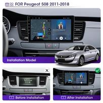 REAKOSOUND 2Din Android DSP CarPlay automobilio radijo daugialypės terpės vaizdo grotuvas, skirtas Peugeot 508 2011-2018 navigacijos GPS Carplay 4+64+MIC+FAN