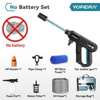 YOFIDRA 220Bar bešepetėlis aukšto slėgio automobilių plovimo pistoletas 3 pavarų elektrinis sodo plovimo purškimo pistoletas, skirtas Makita 18V akumuliatoriui Without battery