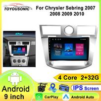 Automobilinis radijas Chrysler Sebring 3 JS Cirrus 2007 - 2010 QLED Navi GPS Stereo Auto Android 12.0 Be 2 DIN DVD CarPlay 4 core 1GB+32GB carplay
