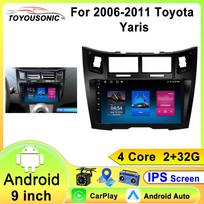 9 colių automobilinis radijas su GPS navigacija Toyota Yaris Vizi 2005-2011 m. automobiliui su kairės pusės vairu, CarPlay, Android Auto, Bluetooth 4 core 1GB+32GB carplay