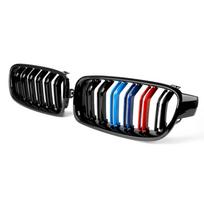 Blizgios juodos spalvos priekinės grotelės, skirtos BMW 3 serijos F30 F35 2013-2019 automobilių buferio grotelės, kapotas, M spalva M Color