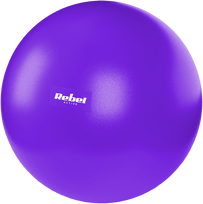 Mini mankštos kamuolys reabilitacijai Pilatesas, 25 cm, su rankine pompa, violetinė, REBEL ACTIVE