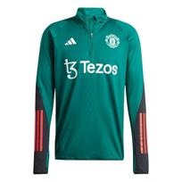 Adidas 2023-24 Manchester United Professional Training Comfortable Long Sleeve Football Shirt Men tops Forest-Green IQ1529 S
