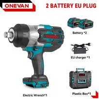 ONEVAN 3500N.M sukimo momento bešepetis elektrinis smūginis veržliaraktis 3/4 colio 8 pavarų akumuliatorinis veržliaraktis Elektriniai įrankiai, skirti Makita 18V akumuliatoriui 2 Battery EU Plug
