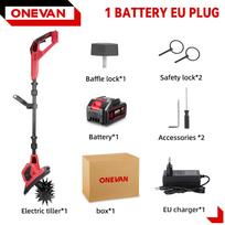 Elektrinis kultivatorius, 4000 W, 36000 aps./min., belaidis 17 cm elektrinis skarifikatorius, sodo įrankis, skirtas 18 V akumuliatoriui 1 Battery EU Plug