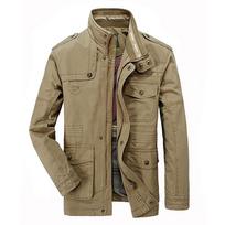 Vyriški vėjo striukės, daugiakišenės medvilninės striukės Slim Fit vyriškos gatvės aprangos Parka paltai M-7XL XL chaki