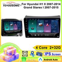 Android automobilio radijas Hyundai H1 II 2007-2014, Grand Starex I 2007-2015, 2 DIN multimedijos grotuvas, 4G WIFI, GPS, Carplay, pagrindinis įrenginys, auto stereo 4 core 2GB+64GB CP