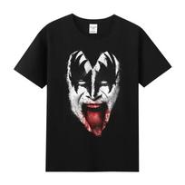 2024 Nauji Kiss Rock Metal Grupės Marškinėliai Su Spaudiniu Medvilniniai Apvalia Kaklo Trumpomis Rankovėmis Marškinėliai Hip Hop Vyriški Gatvės Viršutiniai Marškinėliai S juoda