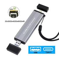M.2 NVMe SSD korpusas USB 3.2 tipo C SSD adapteris 10Gbps NVMe PCI-E M.2 SSD dėklas išorinis kietojo disko dėžutė