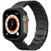 PITAKA Carbon Fiber Modern Strap for Apple Watch 1/2/3/4/5/6/7/8/9/10/SE/Ultra/Ultra2, black and gray