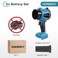YOFIDRA 350M/S Bešepetėlis Elektrinis Turbo Ventiliatorius Pūstuvas 3000W Belaidis Jet Sniego Lapų Dulkių Oro Pūtimo Įrankis Makita 18V Akumuliatoriui Without battery