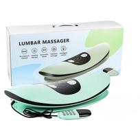 Curved Lumbar Spine Massager Intelligent Adjustable Back Vibration Electric Waist Massager Hot Compress Spine Health Care Gift smėlis
